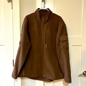 Men’s Duluth Trading Co Brown Fleece Windproof Shoreman Full-Zip Jacket
